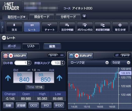 ループイフダン公式ページからの取引画面全体のスクリーンショット